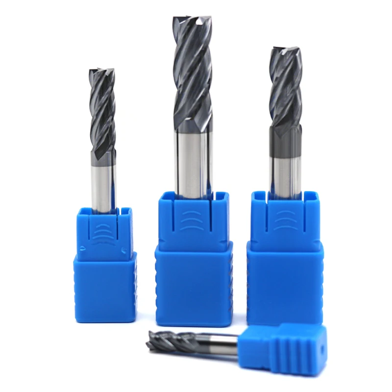 5PCS HRC50 4Flute 1mm 1.5mm 2mm 2.5mm 3mm 4mm 5mm 6mm *50L Alloy Carbide Milling Tungsten Steel Milling Cutter End Mill Cutting