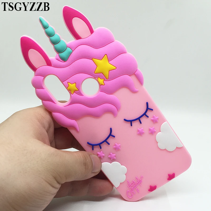 

3D Cute Pink Unicorn Silicone Case For Huawei P20 Lite Mate 10 Lite Phone Back Cover For Huawei P8 Lite P9 P10 Y5 II Y6 2017 Bag