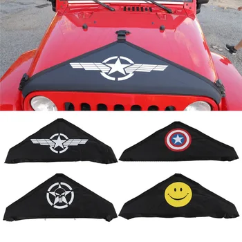

Front Hood Cover Bra Protector Cover T-Style Protector Kit for 2007-2018 Jeep Wrangler JK Rubicon Sahara Sport Sport-S Freedom
