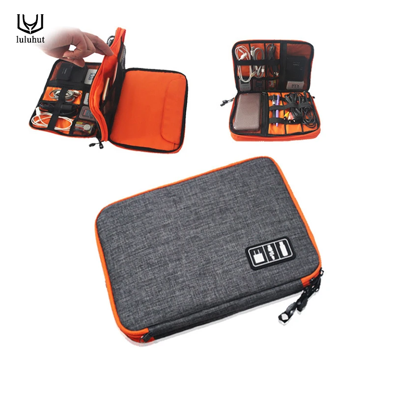 luluhut waterproof Ipad organizer font b USB b font data cable earphone wire pen power bank