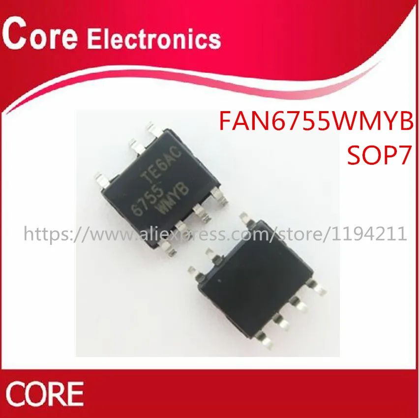 Блок питания FAN6755UWMYB 6755U FAN6755 FAN6755WMYB SOP-7 LCD 50 шт./лот | Электронные компоненты и