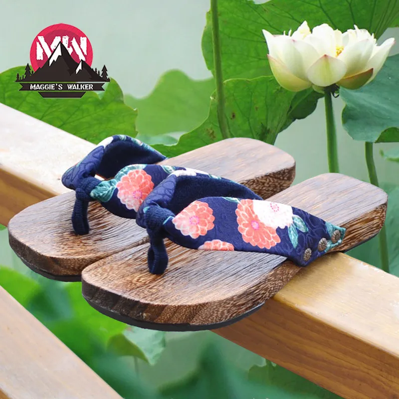 Maggie's walker kobiety kapcie letnie sandały drewniaki drewna japonia cosplay samurai buty pantofle kryte buty rozmiar 34 ~ 39