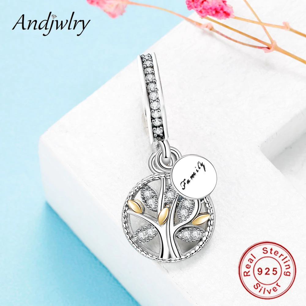 925 Sterling Silver Pendant Charms Fit Pandora Charms Bracelet Necklace Family Life Tree Bead Dangle Women DIY Jewelry Berloque