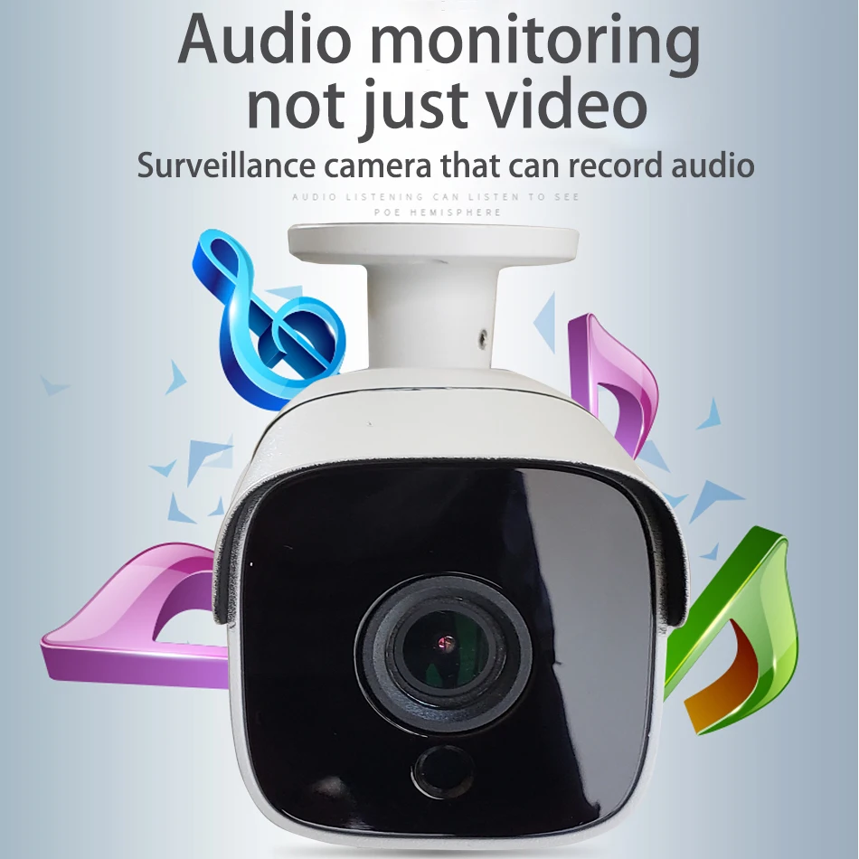Встроенная аудио H.265 IP камера 1080P 3mp 5mp 2 8 мм 3 6 ONVIF P2P 48 В poe сеть ipcam Металл XMEye