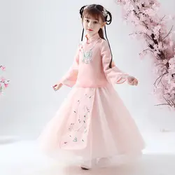 Hanfu/костюмы для девочек; костюм Тан в китайском стиле; детская одежда в древнем и традиционном китайском стиле; платье для выступлений в