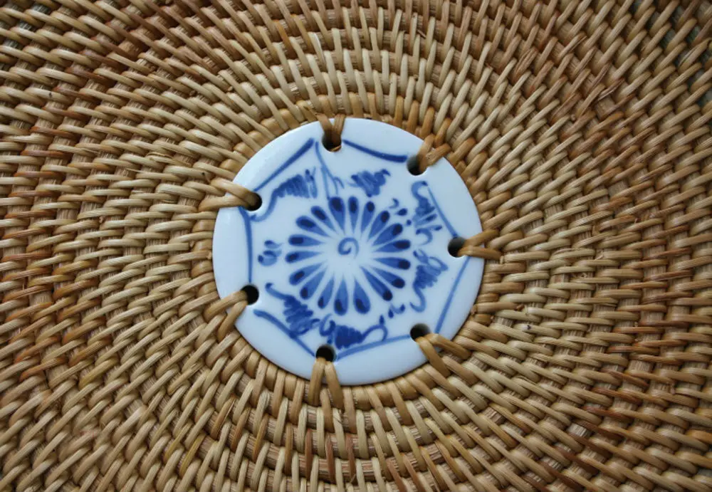  Handmade Rattan Woven Pu-erh Tea Cake Storage Box Canister Kitchen Container Small - 32798926447