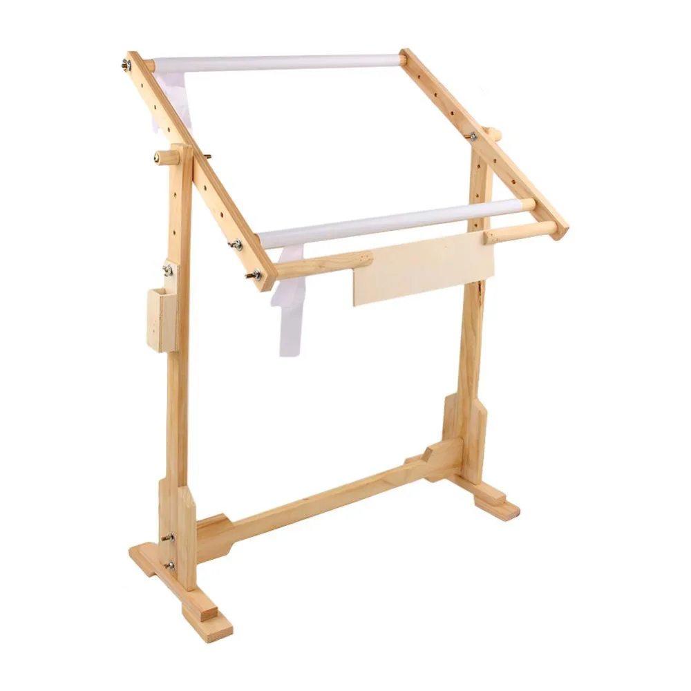 

Adjustable Cross Stitch Frame Floor Stand Wooden Embroidery Stand Tapestry Hoops Portable Wooden Cross Stitch Craft Tool