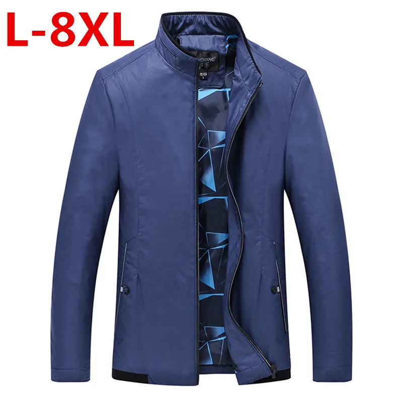 Новый 8XL 7XL 6XL 5XL Для мужчин куртка мужской пальто Повседневное Slim Fit мандарин
