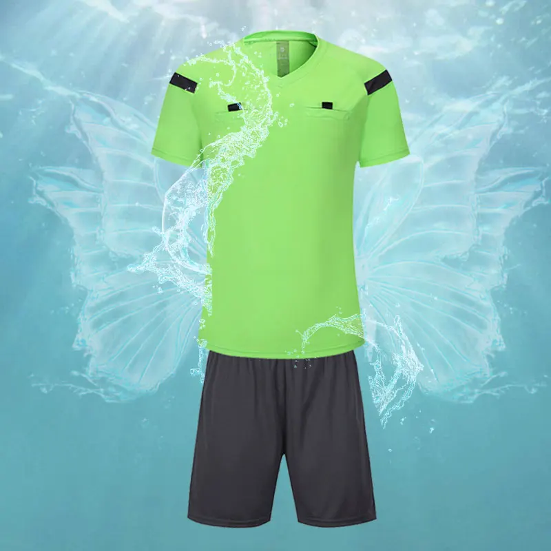 Football uniform sports uniform sets Soccer referee uniform sets 0118 polyester adults men's