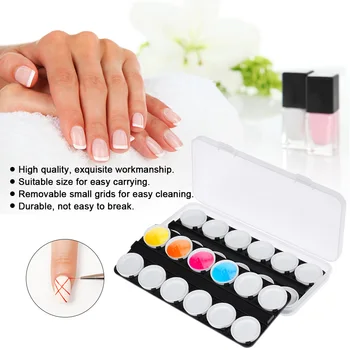 

2pcs/24Grids Nail Polish Color Mixing Palette Dish Manicure UV Gel Painting Drawing Plate Detachable Double-deck Palette Box