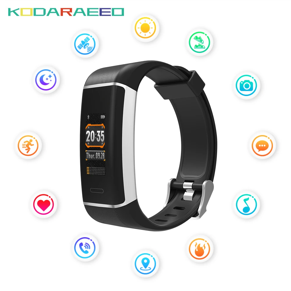 

W7 Color Screen Smart Band Waterproof Sport GPS Bracelet Fitness Heart Rate Tracker Monitor Smart Wristband For USB Charging