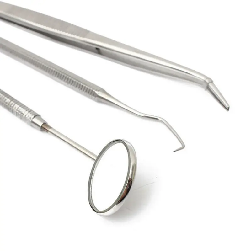 

3Pcs Dental Teeth Clean Kit Hygiene Dentist Stainless Tooth Mirror Picks Set