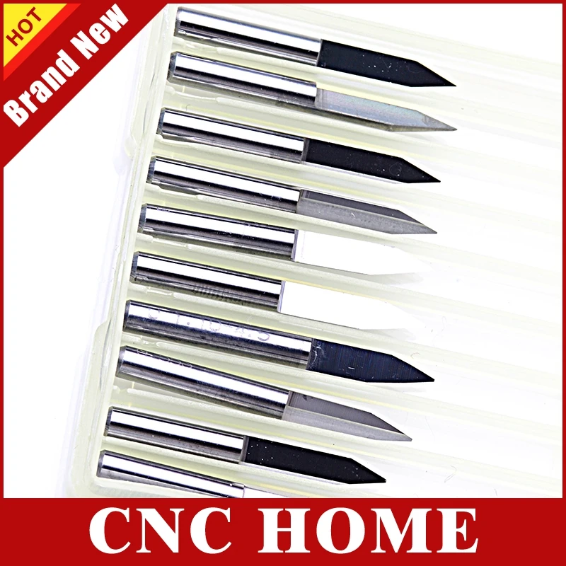 10pc 1//8/" Shank 30° 60° CNC Carving Blade Router Triangle 0.1mm Engraving Bit
