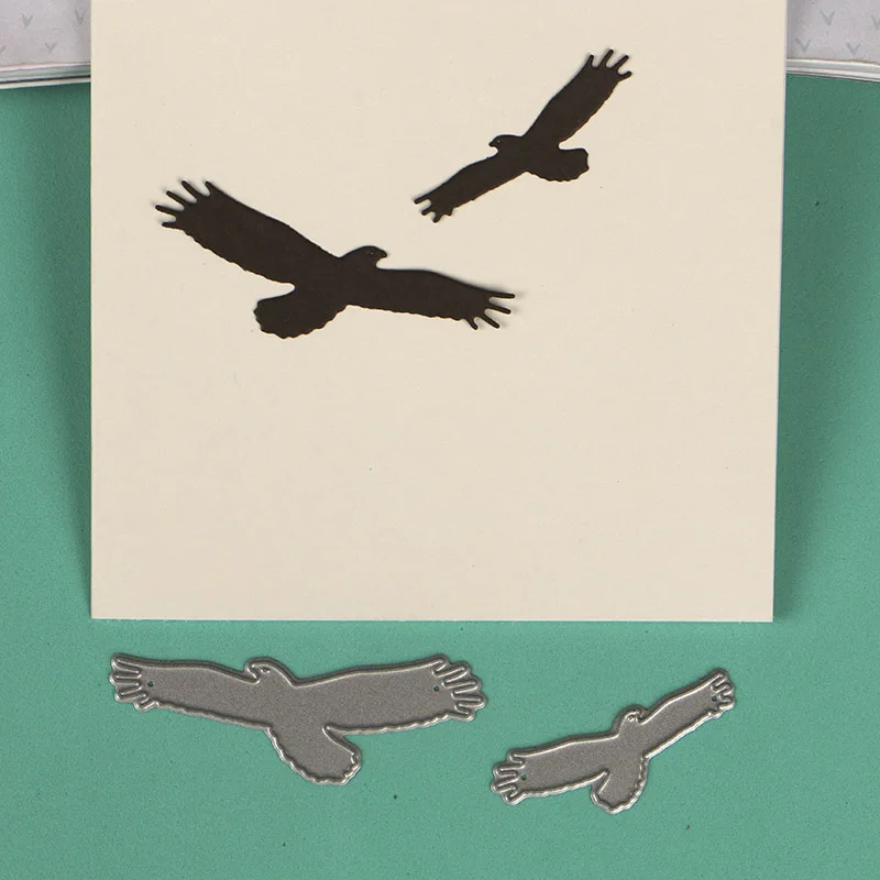 

DUOFEN METAL CUTTING DIES 050316 2pcs eagle stencil cutting dies DIY Scrapbook Paper Album 2018 new