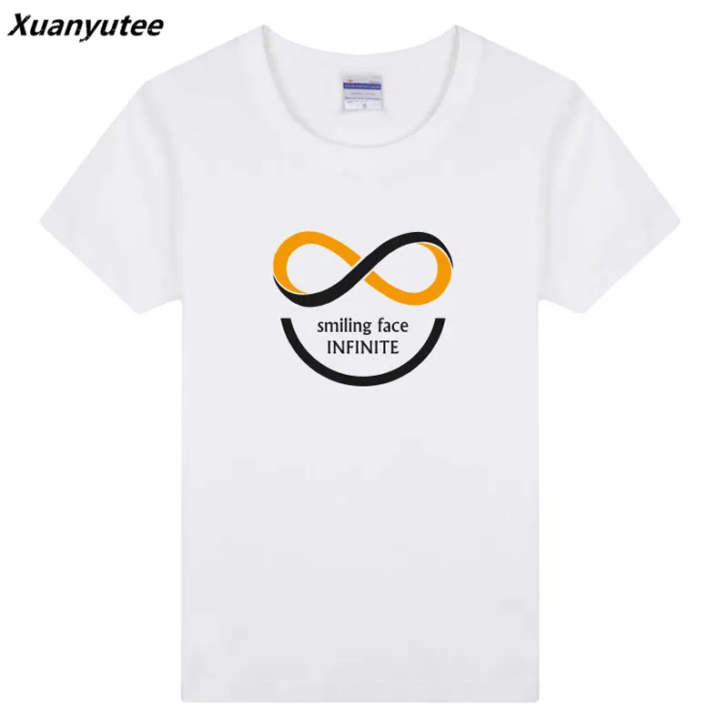 Xuanyutee 2018 Индивидуальные логотип Футболка Homme печати улыбающееся лицо бесконечное