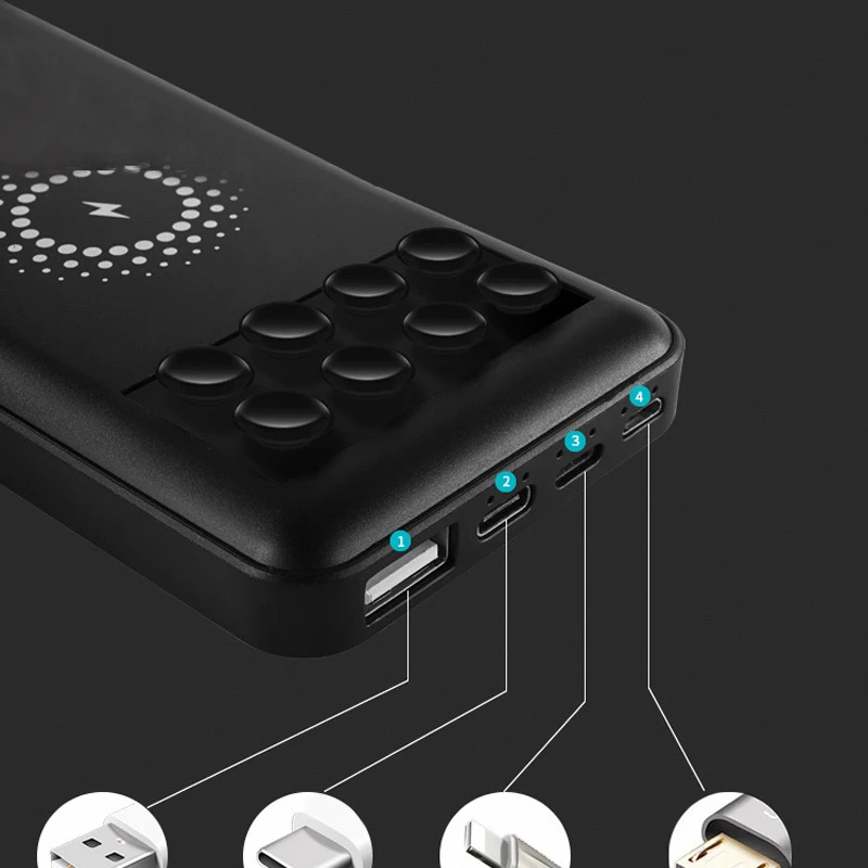 8000mAh Power Bank Wireless Charger For iPhone X 8 3USB Battery Charger Wireless With suction cupPowerbank For xiaomi mi 8 8000mAh Power Bank Wireless Charger For iPhone X 8 3USB Battery Charger Wireless With suction cupPowerbank For xiaomi mi 8