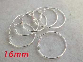 

Free Shipping !!! Silver Plated Earring Loop with 16mm Round Hoop Earrings Z-2163