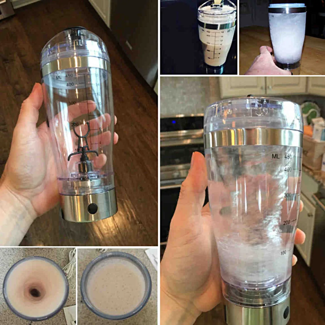 2018 450ML TORQ Electric Protein Shaker USB Shaker Bottles Milk Coffee Blender Water Bottle Movement Vortex Tornado Smart Mixer