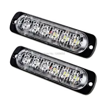 2pcs white amber squad car Engineering ambulance External Car-styling led Strobe Emergency Warning Light