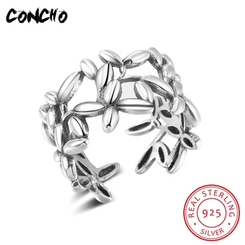 

2018 Hot Sale Time-limited Bands None Plant Party Anel Feminino Concho Jewelry 925 Sterling Branch Shape Rings For Women