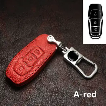 

Genuine Leather Car Remote Key Fob Shell Cover Case For Ford F-150 Mondeo Galaxy S-Max Explorer Ranger 2015 2016 Shell Retro