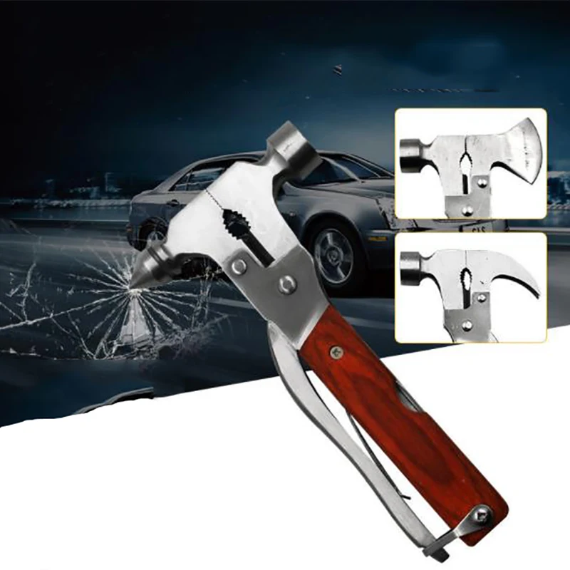 

Multi-function safety hammer for automobile car Stainless steel life-saving safety hammer Pure steel escape window breaker Metal