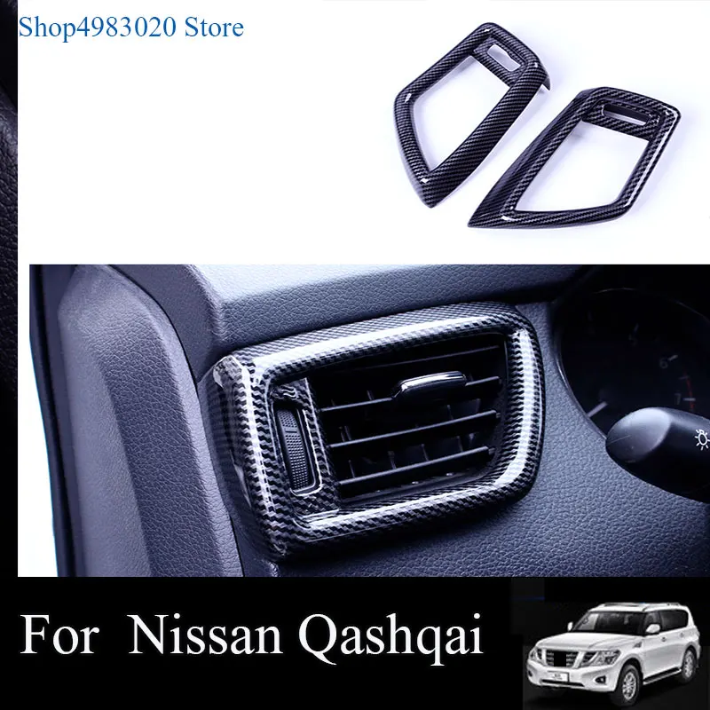 

For Nissan QASHQAI J11 Car front conditioner air Outlet decoration Cover Trim 2016-18 Car Accessories Styling ABS Chrome