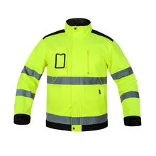 Светоотражающая куртка Флюоресцентный светоотражающий желтый пиджак для мужчин открытый рабочие Топы мульти-карманы безопасность Спецодежда