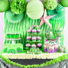 Jungle Party Decoration 20pc/set Hanging Paper Lantern Star Crepe Paper Streamer Garland For Tropical Luau Summer Party Supplies