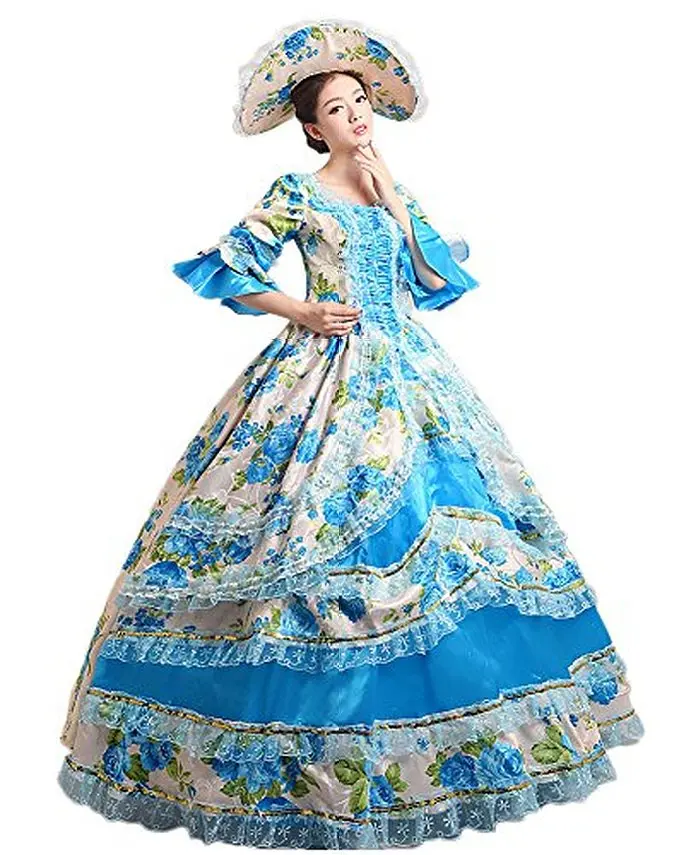 Викторианские платья/платье Ренессанса/Винтажные костюмы/платье в стиле рококо больше формы оптом - Цвет: color
