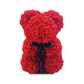 

25cm Teddy Rose Bear with Box Artificial PE Flower Bear Rose Valentine's Day for Girlfriend Women Wife Mother's Day Gift