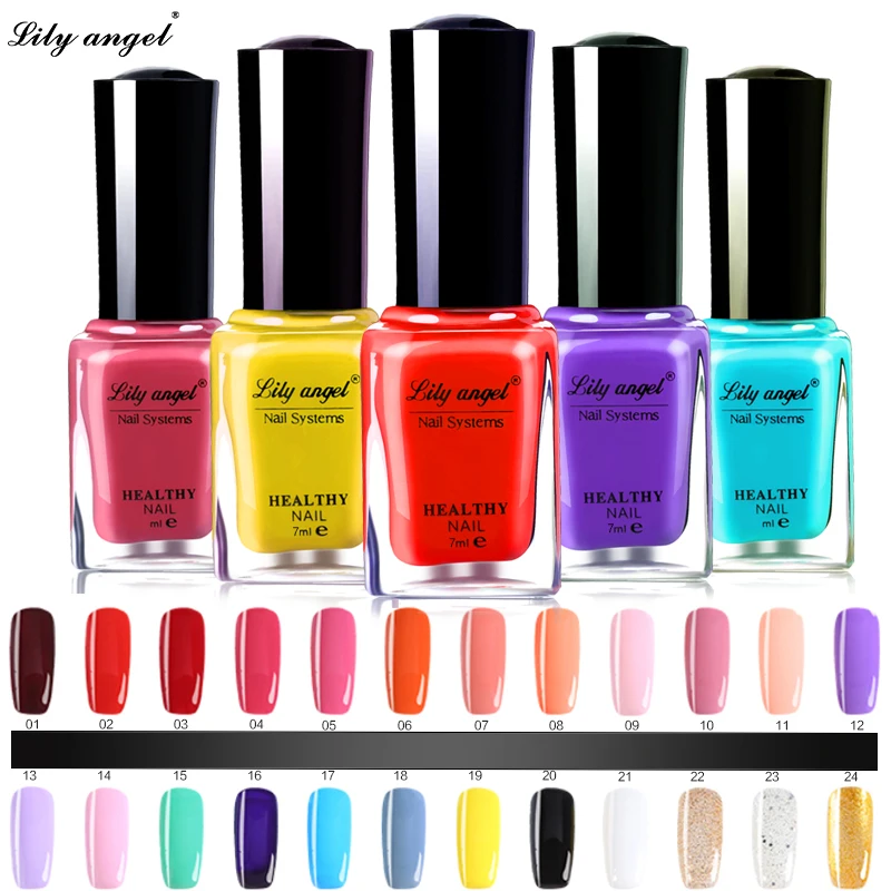 Lily angel 48 colors Colorful 7ml Nail Polish Gel Paint Peel off Water ...