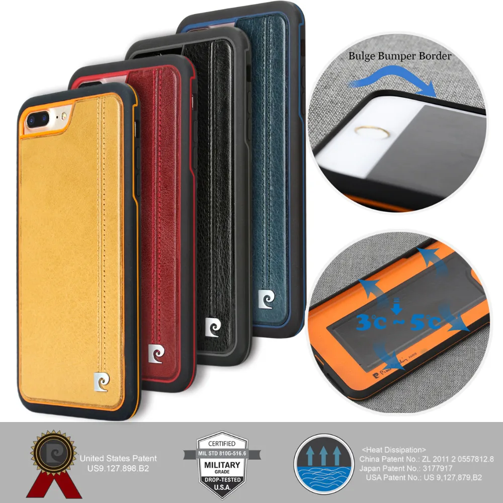Pierre Cardin High Quality Ultra Thin Genuine Leather Phone Case For Apple Iphone 7 7 Plus