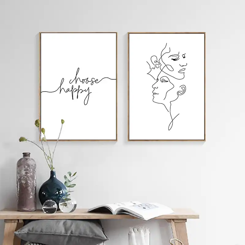 Cartel De Lienzo Minimalista Abstracto Impresion De Pared Linea De Arte Cartel De Dibujos Pintura Nordica Cuadro Decorativo Decoracion Para Sala De Estar Moderna Aliexpress