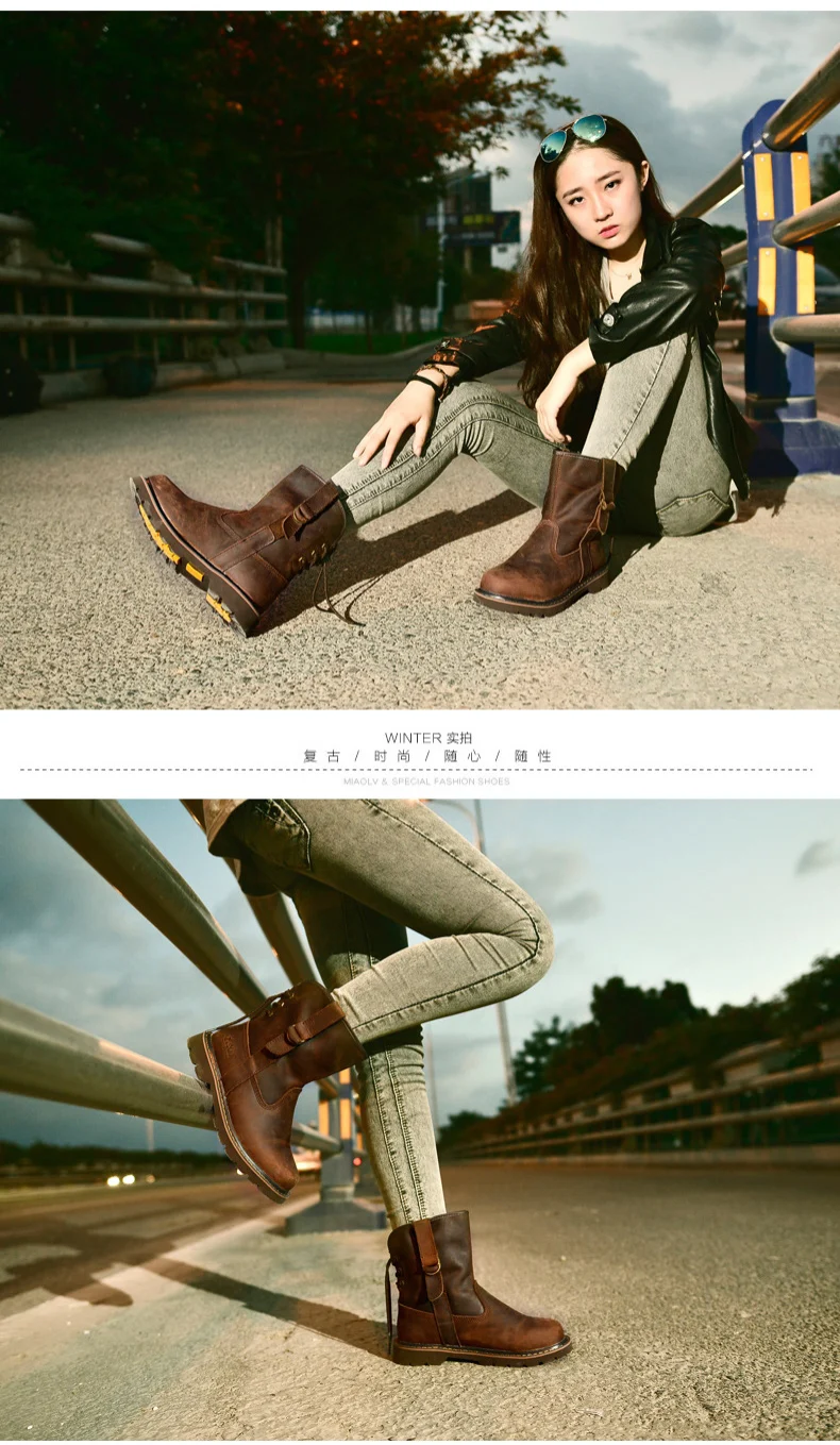 Fashion Cowboy British Style Boots- Genuine Cow Leather 3