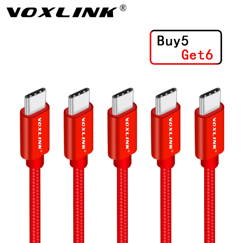 VOXLINK нейлоновый Плетеный USB кабель TypeC Быстрый зарядный кабель для Samsung gs10 S9 S8 Galaxy для HTC10 Macbook Xiaomi Mi8 a1зарядный шнур