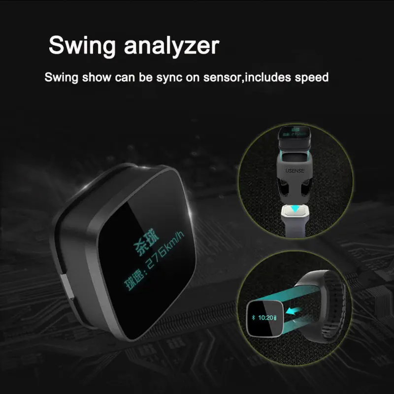 Free shipping!Usense 2-In-1 Smart Badminton Sensor Wrist Watch Training Swing Sk
