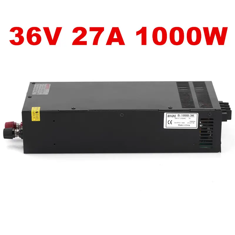 

1PCS 36V 27.5A 1000W Switching Power Supply 36V 27.5A Driver for CCTV camera LED Strip AC-DC 36V Power Supply S-1000-36