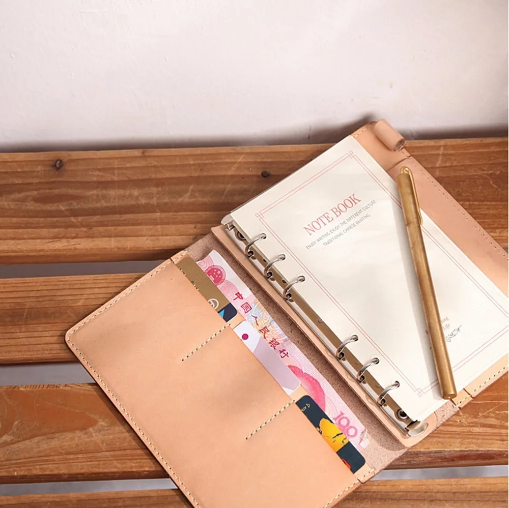 Exquisite Vegetable-tanned Leather A6 Notebook Handmade For Business Organizer planner sketchbook Vintage official stationary