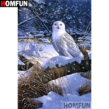 

HOMFUN Full Square/Round Drill 5D DIY Diamond Painting " Animal owl" 3D Diamond Embroidery Cross Stitch Home Decor A18862