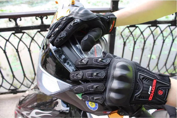1 пара) Лидер продаж! Полный палец черные мотоциклетные Прихватки для мангала Best для защиты костяшки спорта(M, L, XL