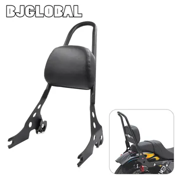 

BJGLOBAL Black Detachable Sissy Bar Passenger Backrest Cushion for Harley Sportster XL1200 883 XLH1200