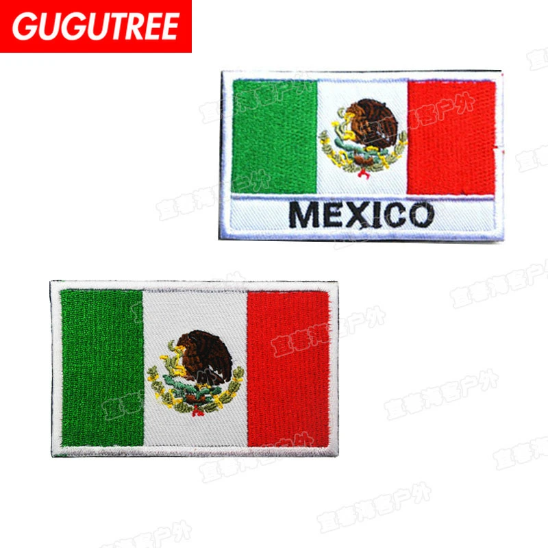 GUGUTREE parches bordados de velcro, parches de bandera nacional de México,  insignias, apliques para ropa AD 143|Parches| - AliExpress