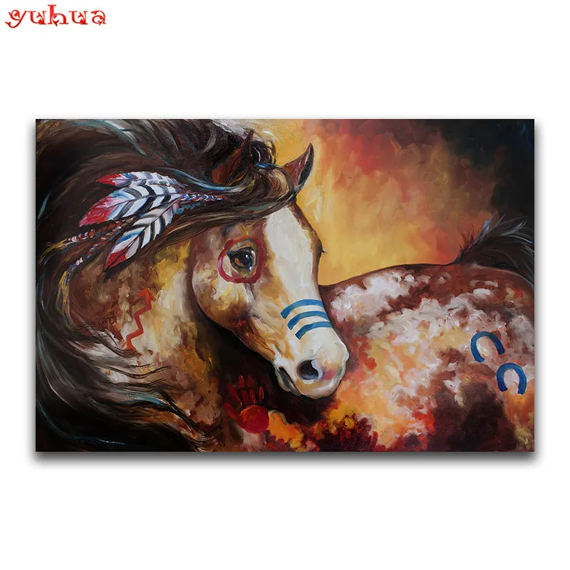 DIY 3D Алмазная картина животное полная квадратная вышивка крестиком Amazon horse