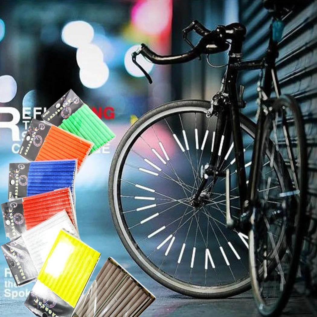 Spoke Reflector Blue Yellow Green Red Purple Pink Black Silver Bike Bicycle`