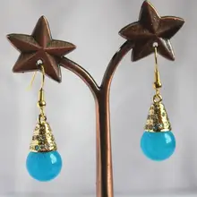 Женские Элегантные высокого качества GP+ 12 мм нефриты шарик крюк серьги