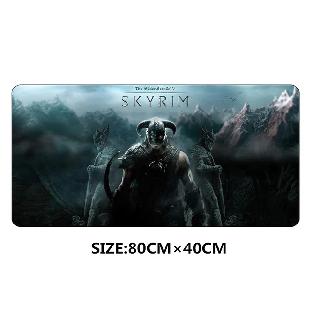 80x40cm skyrim Mouse pad large the elder scrolls Large Big Desk padmouse Table keyboard Mat Protector Mousepad game gamer gaming - Цвет: 1