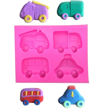 

Car bus Shaped food-grade fondant cake silicone mould DIY chocolate pastry denier sugar kitchen decorating tools FT-0028