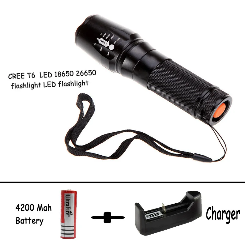 

BD01 flashlight XM-L T6 LED 18650 26650 flashlight LED flashlight ,torch,lantern,self defense,camping light, lamp
