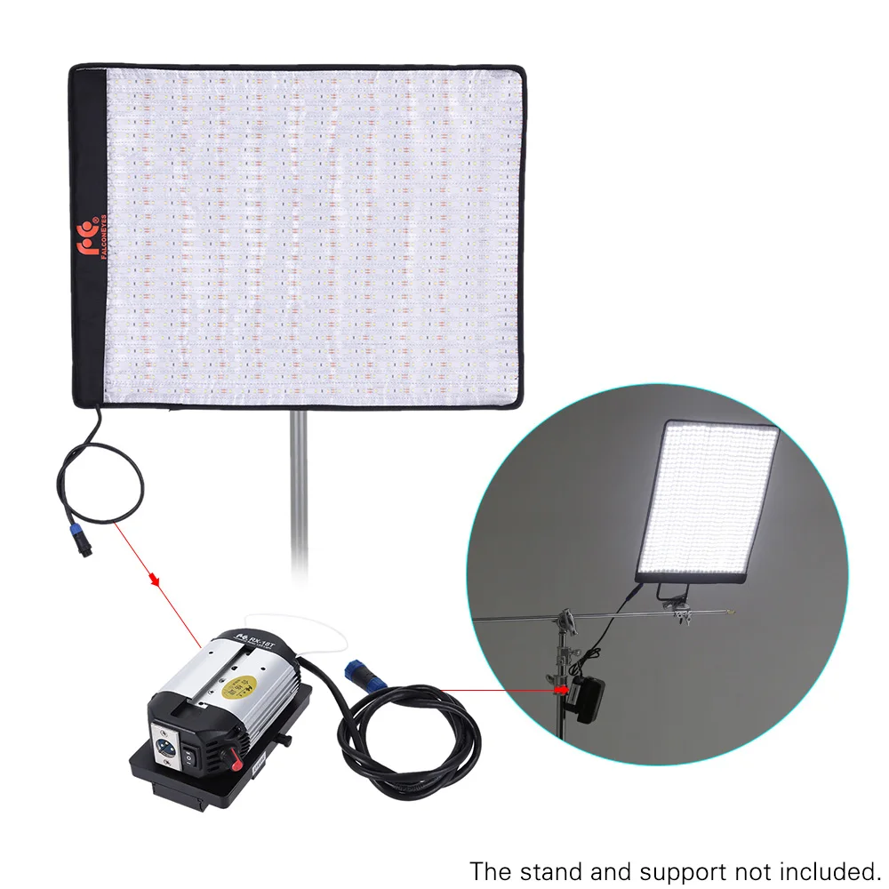 FalconEyes RX-18T Foldable Rollable Cloth LED Video Light 792pcs LEDs CRI93 Slim Photography Fill-in Light Lamp for Studio Video